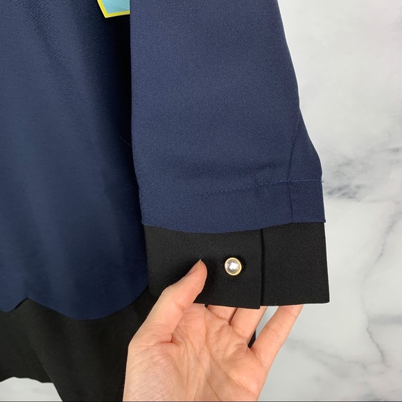 NWT CeCe Cynthia Steffe Pan Collar Scallop Dress S - Picture 5 of 11